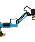 Heavy Duty 220V Electric Tapping Machine With Touch Screen For M3 To M16 Threading, blue color, features servo motor and protective cover.