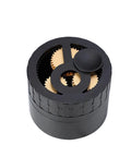 Straight Up Magnetic Coffee Dosing Ring Adjustable Portafilter Adapter With Precision Star Needle Spreader Heavy Aluminum Espresso Funnel No Sweat 51mm Basket Setup For Sharp Baristas, black with gold gears