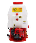 Pro Grade Backpack Sprayer Fogger For Pest Control with gas engine, 20L tank, red and white design, visible front view.