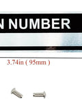 Anodised aluminium blank VIN plate 95mm x 25mm with screws, part of 4mm Steel Die Metal Stamping Kit Punch Tool With Blank Trailer VIN Plates.