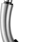Navona Series Ten Point Zero Four Inch Pull Out Sprayer Kitchen Faucet brushed nickel ergonomic spout side view