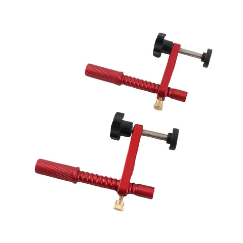 20mm Red Aluminum Bench Dog Clamp Set For Woodworking And MFT Workbench With Protective Pads All Metal Construction Knurled Rod