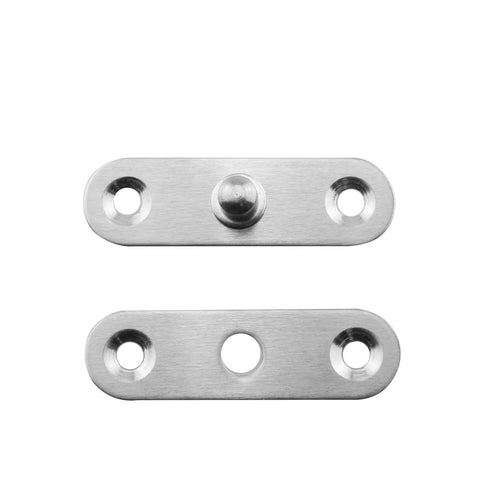 Pack Of Four Premium Stainless Steel Hidden Door Hinges Delivering True 360 Degree Rotation And Invisible Flush Mount Setup For Butter Smooth Swing And Rock Solid Everyday Reliability - Close-up of steel hinge plate.