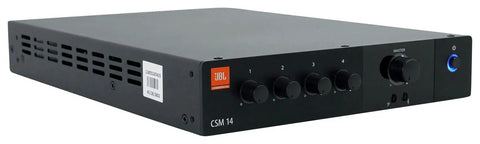 4-Input 1-Output Pro Audio Mixer, 1U Rackmount, Fanless Design, Euroblock Mic Line I O, RCA Unbalanced Inputs, Commercial Series Mixer