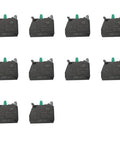 10 Pack Single Contact Block Silver Alloy Screw Clamp Terminal 1NO for electrical panels and control circuits, black finish.