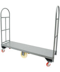 Heavy Duty 2000 Lb Platform Cart With Rails, 60.5 Inch Flatbed Workhorse For Warehouses And Garages, Rust Resistant Steel Frame, High Capacity Rolling Cart Built To Stand Up To The Daily Grind, side view