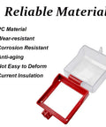 Transparent Flip Style Push Button Switch Cover For Electrical Outlets Protects Emergency Stop Guard Case with red base