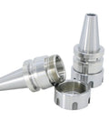 Precision NBT30 Tool Holder With Er11 Er20 Er32 Collets 0.002 Accuracy For Heavy Duty Milling And Lathe Work No Keyway Design, three silver collets