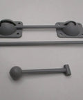 Heavy Duty Gray Plastic Trailer Door Holder Kit with rods and end brackets for trucks and trailers
