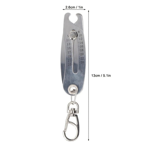Portable Precision Thread Size Checker Made Of 201 Stainless Steel Quick Hand Gauge For Nuts And Screws with size markings.