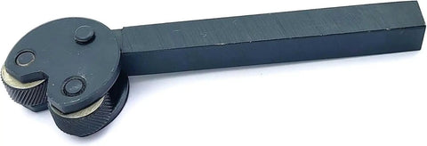 Self Adjusting Pivot Head Knurling Tool With 10 Millimeter Shank For Diamond Knurling In Metal, shown with cylindrical head.