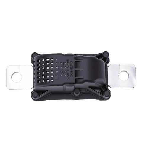 High Voltage Battery Disconnect Fuse With Pyrotechnic Safety Cut Off To Dial In Reliable Power Delivery For 2017 Through 2024 Vehicles Keeps Your Rig Bulletproof On Long Hauls Fits Oem 106468900j viewed from above with metal connectors.