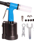 Lightweight Pneumatic Air Rivet Gun Kit With Interchangeable Rivet Heads for Aluminum Steel Iron and Stainless Rivets One Quarter Inch