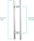 Tough As Nails Heavy Duty Stainless Steel Push Pull Door Handle For Glass And Barn Doors with 36 Inch Standoffs