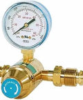 Heavy Duty High Pressure Propane Regulator With 0 To 60 PSI Gauge, Brass Construction, POL Inlet, CGA 510 B Hose Outlet, UL Listed LP Regulator