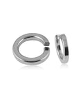 304 Stainless Steel Split Lock Washers Set For Nuts Bolts And Screws Vibration Resistant Heavy Duty No Fuss Install Between Fastener And Surface Multiple Sizes GB93, showcasing two washers on a white background