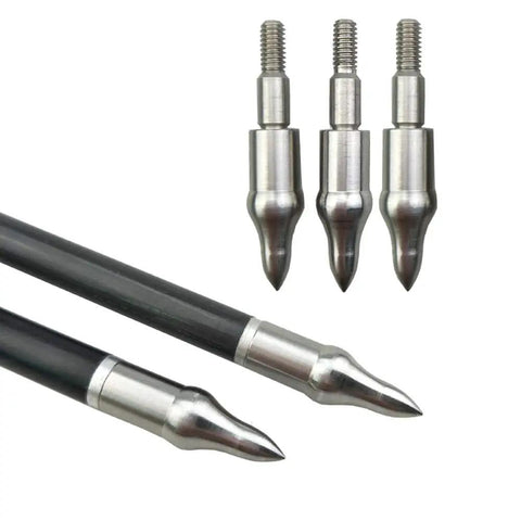 12 Pack Archery Field Points 125 150 Grain Stainless Steel Screw In Arrow Tips For Target Practice Pro Grade Hunting displayed