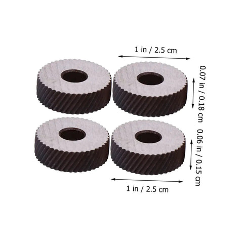 4Pcs Beefy High Strength Diagonal Replacement Knurling Wheel Set For Surface Texturing Coarse Knurling Tools Durable Steel Construction