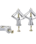 Three butterfly wall anchors from 50 Piece Drywall Fasteners Kit With Zinc Plated Screws, Nylon Plugs, Butterfly Wall Anchors For Hollow Walls