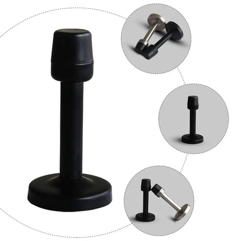 Close-up of Two Pack Stainless Steel Door Buffer Stopper for Wall Protection and Door Bump Prevention No Drill Installation.