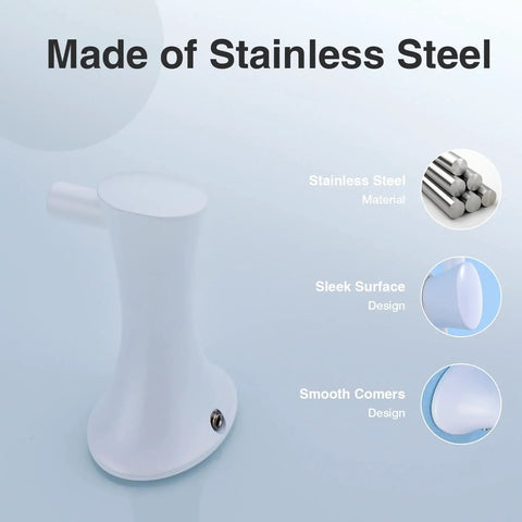 Heavy Duty 4 Piece Bathroom Hardware Set Wall Mounted White Stainless Steel Towel Ring with sleek surface design