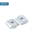 20 Pack M5 Hammer Head T Nuts Nickel Plated Carbon Steel For 4040 Aluminum Extrusion Sliding T Slot Bolts, two shown close-up