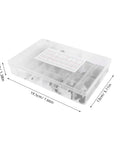 Carbon Steel Woodruff Key Set With Half Precision Keyway Kit in clear plastic storage box with dimensions labeled