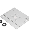Knockout Metal Router Table Kit With Crank Lift Adjust, smooth aluminum insert plate with mounting holes and washers.