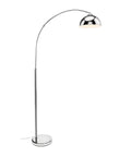 Mid Century Modern Curved Floor Lamp Over Sofa 74 Inch Tall Sleek Chrome Standing Lamp With Adjustable Shade For Living Room Reading Light LED Bulb Not Included