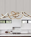 Sleek Modern Pendant Lamp Led Ceiling Hanging Light For Dining Room, Adjustable Drop Cord Setup, Chic Indoor Fixture That Brings A Clean Vibe To Your Everyday Home Space And Looks Amazing, gold finish.