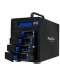 4 Bay External Raid Tower Enclosure With Hot Swappable 12G Sas And 6G Sata Drive Bays, front view with accessible drive slots.