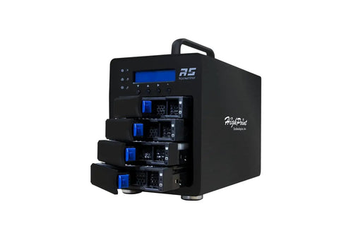 4 Bay External Raid Tower Enclosure With Hot Swappable 12G Sas And 6G Sata Drive Bays, front view with accessible drive slots.
