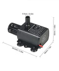 Mini Submersible Aquarium Pump DC 12V 5W Quiet Water Circulation For Pond And Fish Tank 280 Liters Per Hour with measurements