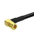 Close-up of Two Pack SMA Right Angle To SMA Female RG58 Coax Cable 1 Meter Ham Radio Antenna Extension Kit Plug And Play