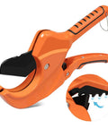 Ratcheting Pipe Cutter For PVC PEX PPR And Plastic Hoses, Cuts Up To 2.5 Inches, with SK5 Stainless Steel Blades and Ratchet Action Detail