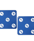 Dual Sided Indoor Fencing Target Set with weather resistant rubber targets, blue color, numbered spots for wall mount training, 2 pack