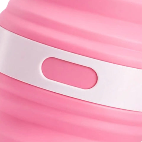 Close-up of Foldable Water Bottle With Leak Proof Locking Lid For Outdoor Adventures, silicone body detail
