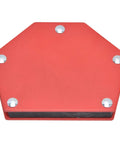 Heavy Duty 22kg Magnetic Welding Holder With Multi Angle Alloy Steel Clamps For Soldering Metal Fabrication And Strong Positioner That Will Totally Crush It, red hexagonal design.