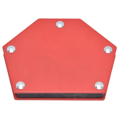 Heavy Duty 22kg Magnetic Welding Holder With Multi Angle Alloy Steel Clamps For Soldering Metal Fabrication And Strong Positioner That Will Totally Crush It, red hexagonal design.