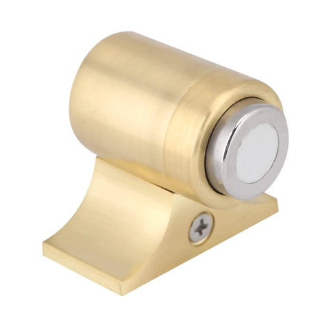 Cabinet Door Suction Magnetic Door Catch Heavy Duty No Fuss Industrial Spring Base For Home Doors Ground Wall Installation Zinc Alloy Stopper Brass Color.