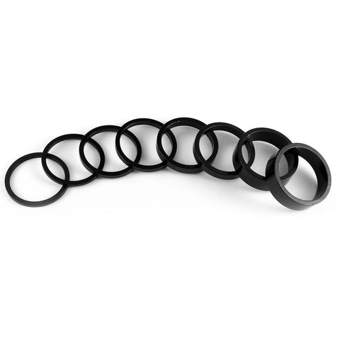Eight Piece Aluminum Bike Headset Spacers Set For One And One Eighth Inch Stems With 2mm 3mm 5mm And 10mm Spacers