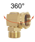 Brass Three Quarter Inch GHT Female To Three Quarter Inch NPT Male Elbow Hose Connector With 360 Degree Swivel For No Kink Garden Hose Setup Durable Fittings Easy Leak Free Attachment, brass hose elbow