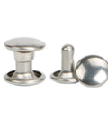 Professional Silver Stainless Steel Double Cap Rivets For Leather Wallets Bags 320 Pack, 6mm metal fasteners for crafts.