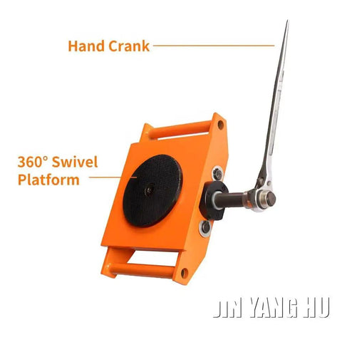 Big League Hand Cranked Machine Skate Dolly with hand crank and 360° swivel platform for easy maneuverability.