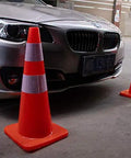 10 Pack 28 Inch Traffic Cones Set Heavy Duty PVC Safety Road Parking Cones For Traffic Control Fluorescent Orange With Weighted Base