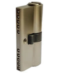 Brass door lock cylinder with slide blade cam and float cam; side view for wooden/aluminum doors (70mm).