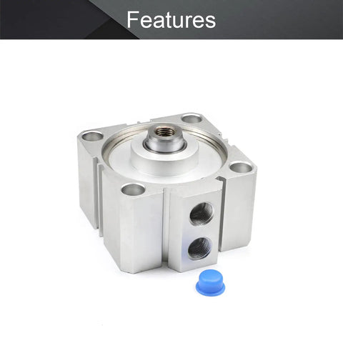 80mm Bore 15mm Stroke Pneumatic Air Cylinder Aluminum Alloy Sealing Unit for Pneumatic and Hydraulic Systems 3/8PT Port