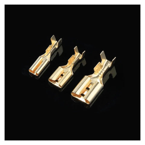 Check Out This Awesome 120 Piece Assorted Insulated Female Wire Connector Kit With Spade Terminals For Crimping Electrical Wiring In 2.8 4.8 And 6.3mm Sizes To Fix Your Ride Or DIY Projects Easily Today, three brass female spade terminals