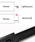 Diagram showing operation of 16 Inch Push To Open Drawer Slides Side Mount Ball Bearing Rails with Rebound Open System