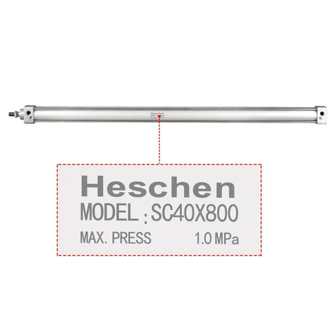 Tie-Rod Heavy-Duty Pneumatic Air Cylinder Double Acting With 40mm Bore And 800mm Stroke PT Quarter Inch Port Adjustable Cushion